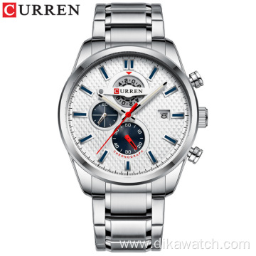 CURREN Watch 8352 For Men Fashion Quartz Sports Wristwatch Chronograph Clock Stainless Steel Male Watches Men Wrist Reloj Hombre